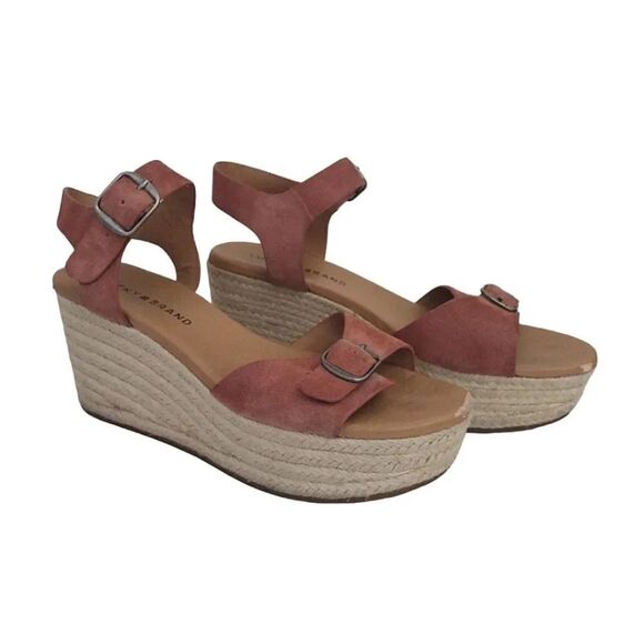 Lucky Brand Rose Naveah Suede Platform Espadrilles Sandals 7.5 - Picture 4 of 16